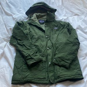 Patagonia Mens M Green Sherpa Lined Parka Coat